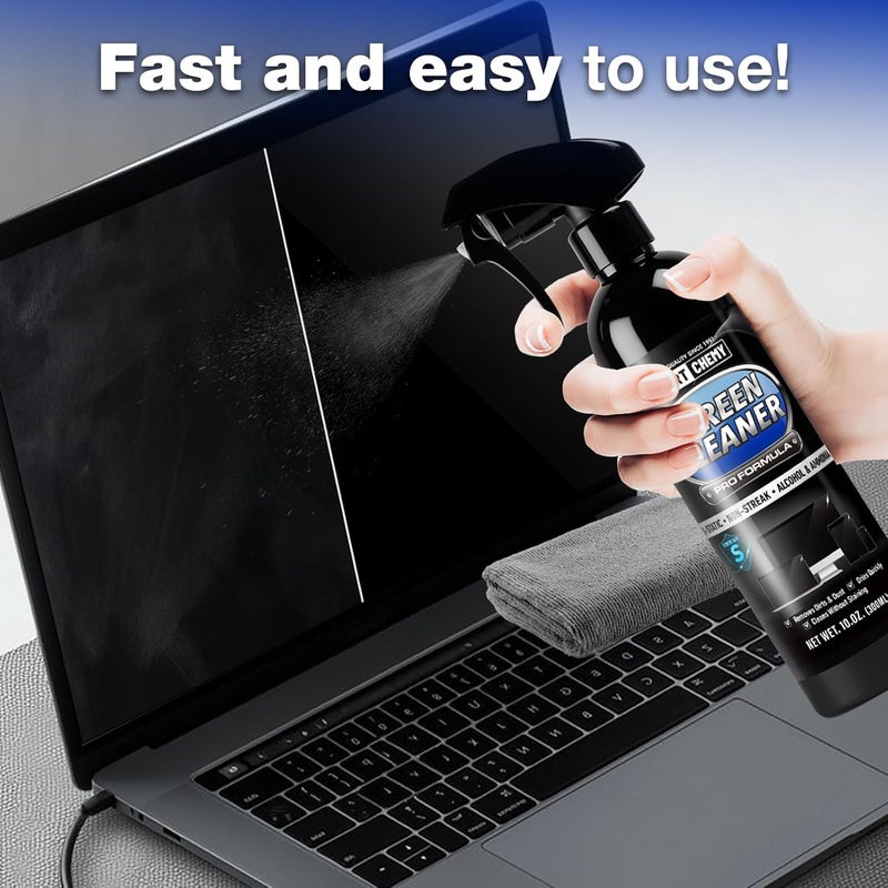 XPERTCHEMY Screen Cleaner Spray and Wipe, 10oz TV Screen Cleaner Spray and Microfiber Cloth kit for Phones, iPads, Computer, MacBooks, Laptops, Monitor and Electronic Devices - Image 3